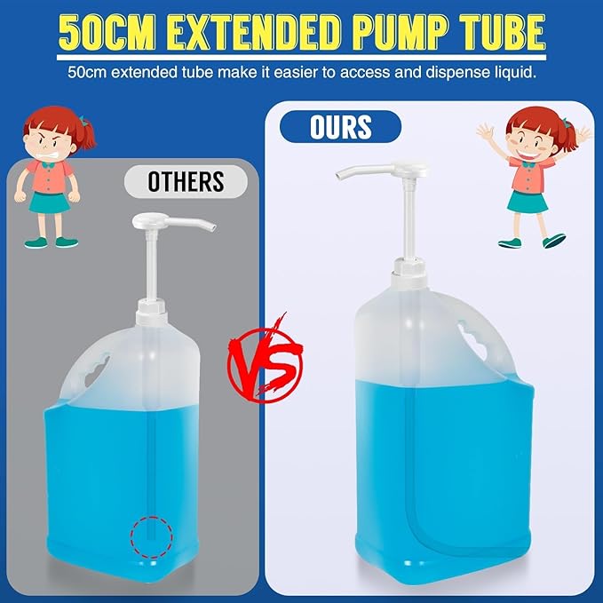 12 Pcs 5 Gallon Pump Dispenser 38-400 1 oz Dispenser Pump for Large Gallon Bucket with 50cm Extended Tube, Cap to Avoid Dripping, Great for Shampoo, Conditioner, Bleach Liquid, Laundry, Detergent, Oil