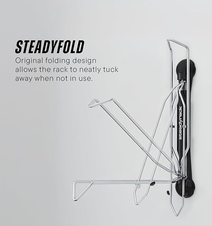 Steadyrack Bike Rack for Fat Bikes - The Original Wall Mounted Vertical Bike Storage - Fits Fat Tires - Space Saving Pivot Design - Heavy-Duty Steel Rack for Indoor Garage, Apartment or Home Use