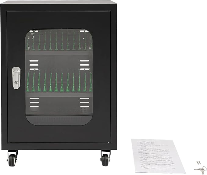 Cell Phone Charging Stations 30 Device Mobile Storage Cart with Wheels & Lock, Rechargeable Mobile Phones Charging Cabinet, Secure Phone Cabinet, for Classroom Office