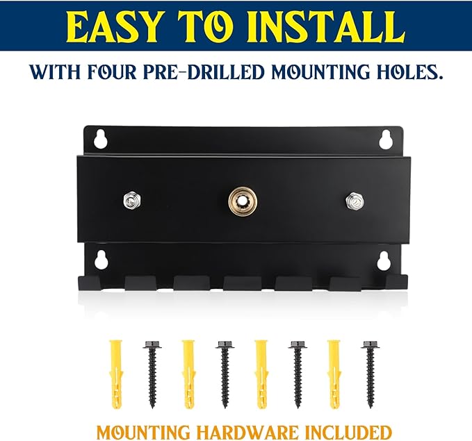 Pressure Washer Gun Holder, Wall Mount Foam Cannon Holder, Car Wash Accessories Organizer for Wand/Nozzle Tips, 1/4'' Pressure Washer Accessories Storage Rack(Black)