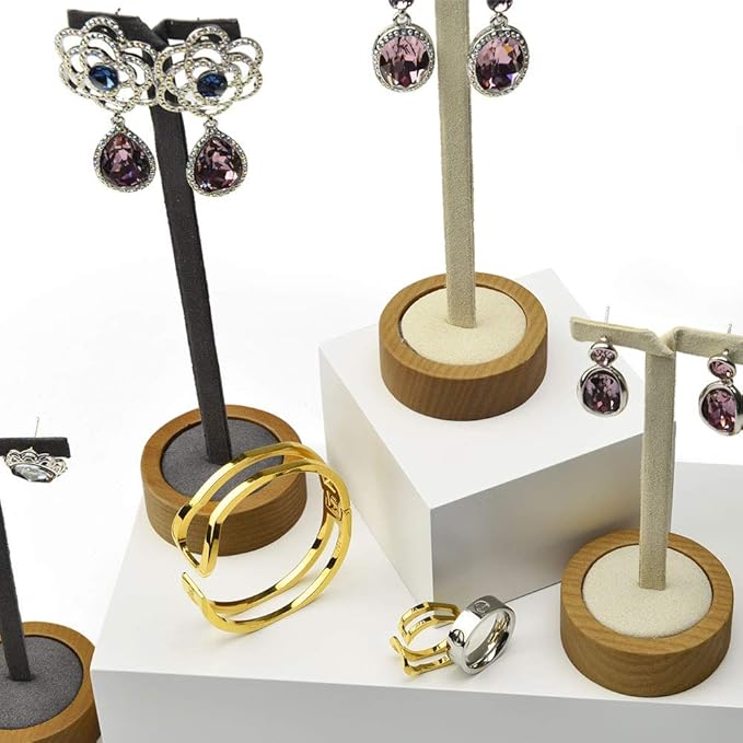 2 Pcs Earrings Display Stands Solid Wood Display Stand Earrings Jewelry Display Photograph (WSM02302)