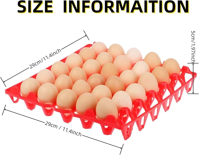 8-Pack Plastic Egg Tray Egg Crates 30-Egg Flats for Home Chicken Farmers, Stackable Egg Cartons Hold Multiple Eggs, Great for Storing, Sorting, and Shipping Eggs, Durable and Reusable