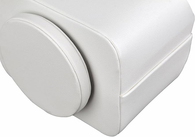 HofferRuffer Spinning Remote Control Holder, Remote Caddy, 360 Degrees Rotatable Remote Control Organizer, Desktop Organizer Caddy Holder, PU Faux Leather (White)
