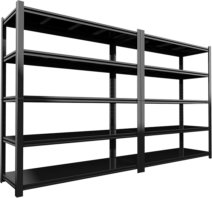 3000LBS Garage Shelving Units and Storage, Heavy Duty Shelf Rack, 5 Tier Shelves for Garage Storage, Metal Adjustable Shelf for Basement, Warehouse and Supermarket