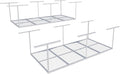FLEXIMOUNTS 4x8 Overhead Garage Storage Rack, Adjustable Organization System, Heavy-Duty Metal Ceiling Racks, 2 pack, White, Classic Series