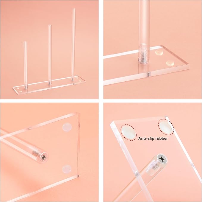 SMUK 3-Tiers Acrylic Scrunchie Holder Stand, Clear Hair Tie Organizer Storage for Women Teen Girls Gifts Scrunchy Hair Accessories Organizer