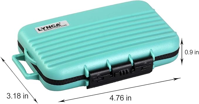 LYNCA 24 Slots Camera Memory Card Case Holder Water-Resistant Anti-Shock SD Card Case Holder Wallet for 8 SD Cards 4 CF Cards 12 Micro SD/TF Cards Storage Box, Compact Memory Cards Wallet (Green)