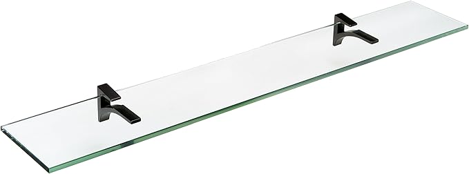 Spancraft Glass C-8x24-Black Cardinal Glass Shelf, Black, 8" x 24"