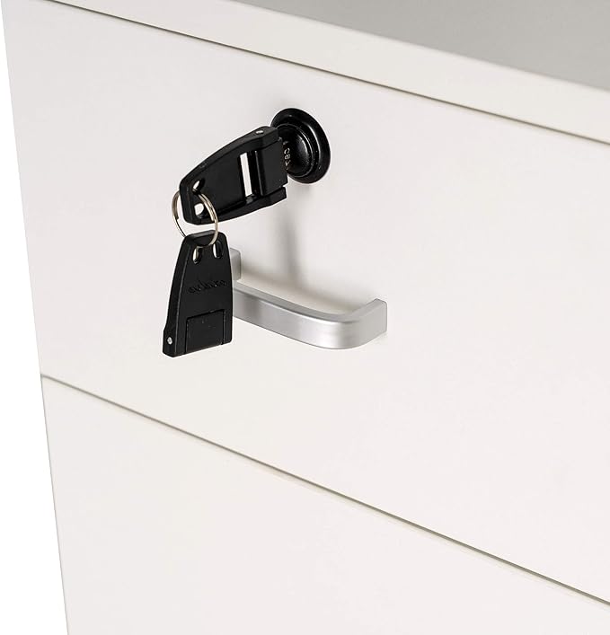 BarberPub Locking Wall Mount Hair Styling Barber Station with Drawer Storage Beauty Salon Spa Equipment 3036-1 (White)