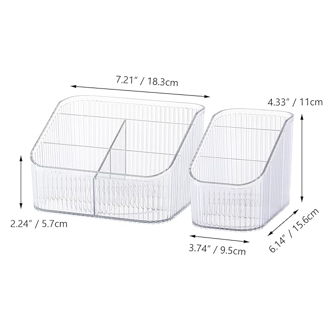 Clear Makeup Organizer, Makeup Brush Holder 8 Cups for Vanity, Bathroom Countertop Organizer, Dresser Organizer for Cosmetic Displays, Skincare Cups, Perfume Stand, Toiletry