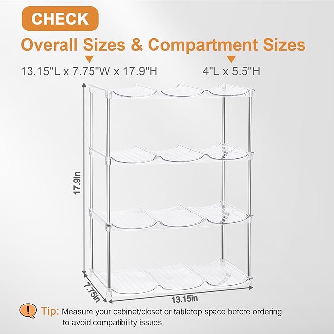 Water Bottle Organizer for Stanley 40 oz Tumbler - Large Capacity Water Bottle Holder for Cabinet, Kitchen Organizers and Storage for Stanley Cup Accessories, Tumbler Organizer Storage Rack, 4 Pack