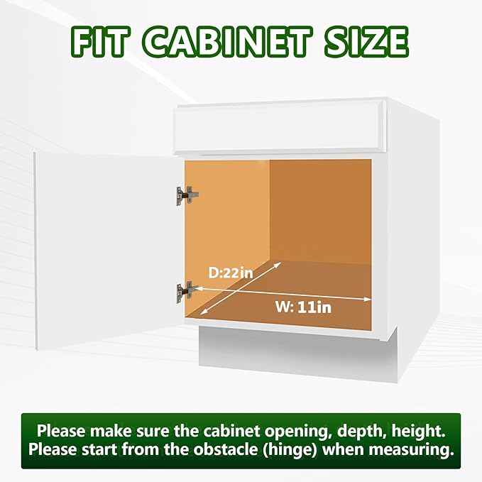 LOVMOR Pull Out Cabinet Organizer 10½"W x 21½"D, Kitchen Cabinet Pull Out Shelves Slide Out Storage…