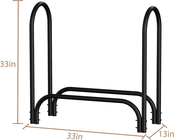 Fire Beauty Firewood Rack Log Holder,Log Storage Holder,Storage Rack,Firewood Stacker for Fireplace Indoor Outdoor(Middle)
