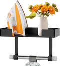 JUYSON Ironing Board Holder, Wall-Mounted Iron and Board Set Storage for Laundry Rooms (Black)