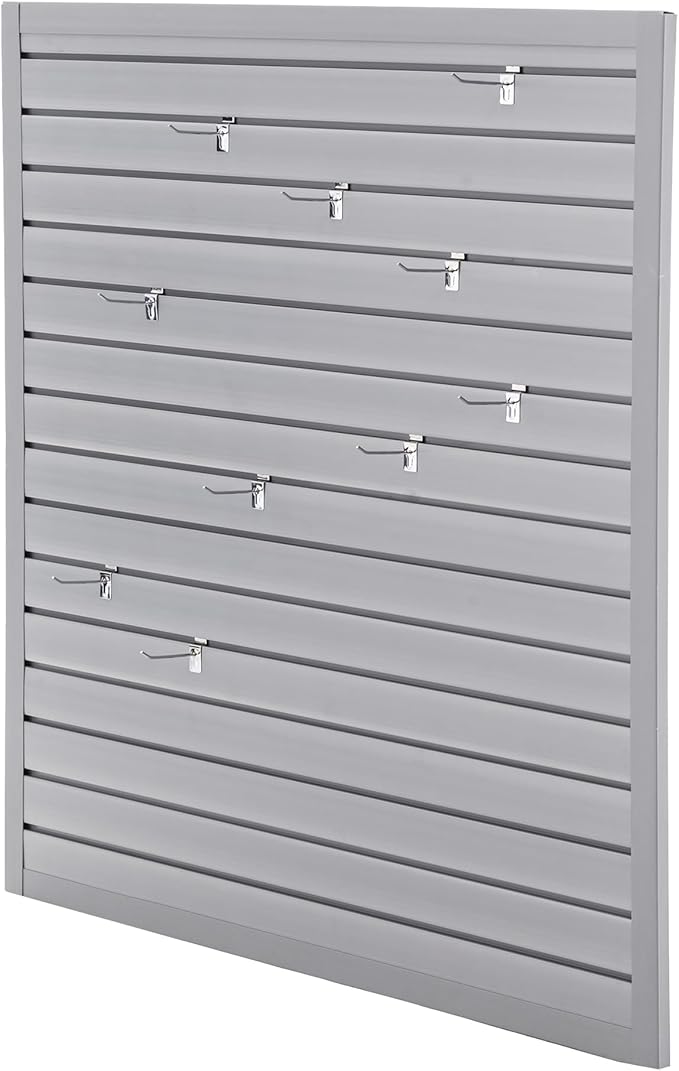 Slat Wall Paneling 4x4 FT, PVC SlatWall Panels Garage Organizer Storage System with Hooks & Accessories, Heavy Duty Wall Mounted Rack