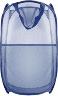 Collapsible Pop Up Laundry Hamper, Extra Large Mesh Foldable Laundry Basket, 28" x 16" x 16" (Blue)