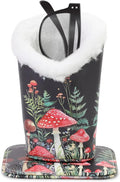 Plush Lined Eyeglasses Holder, Cute Magnetic PU Leather Glasses Stand Case for Women Men Kids