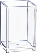 dedoot Acrylic Drawer Organizer, Clear 1 Compartment Makeup Organizer Transparent Plastic Makeup Brush Holder Pen Holder Jewelry Accessories Storage Acrylic Square Cube Box,2.5X2.5X3.8 Inches