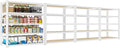 PrimeZone 4 Packs 36" W x 16" D x 72" H Closet Storage Shelves - 5 Tier White Metal Connector Shelving, Adjustable Heavy Duty Garage Shelves, Utility Rack Organizer Shelf for Kitchen Pantry Garage