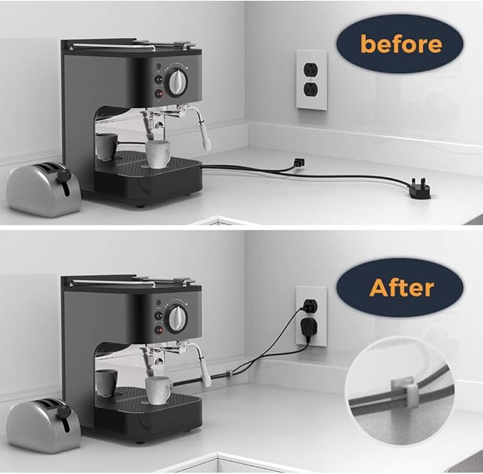 Cable Clips with Strong Self-Adhesive, XIAOXI R Shape Cable Management TV PC Wire Holder Sticky Tidy and Organizer Cord and Wires - 40 Pcs (White)