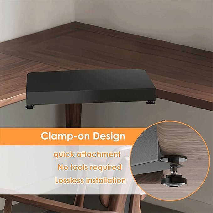 VBESTLIFE 17 inch Corner Desk Connector Platform for Mounting Under Desk Keyboard Trays on L Shaped Workstations