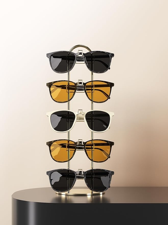 5 Tier Sunglass Organizer Holder,Sunglasses Tabletop Display Stand For Nightstand