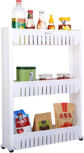 Laundry Room Organizer, Mobile Shelving Unit Organizer with 3 Large Storage Baskets, Gap Storage Slim Slide Out Pantry Storage Rack for Narrow Spaces
