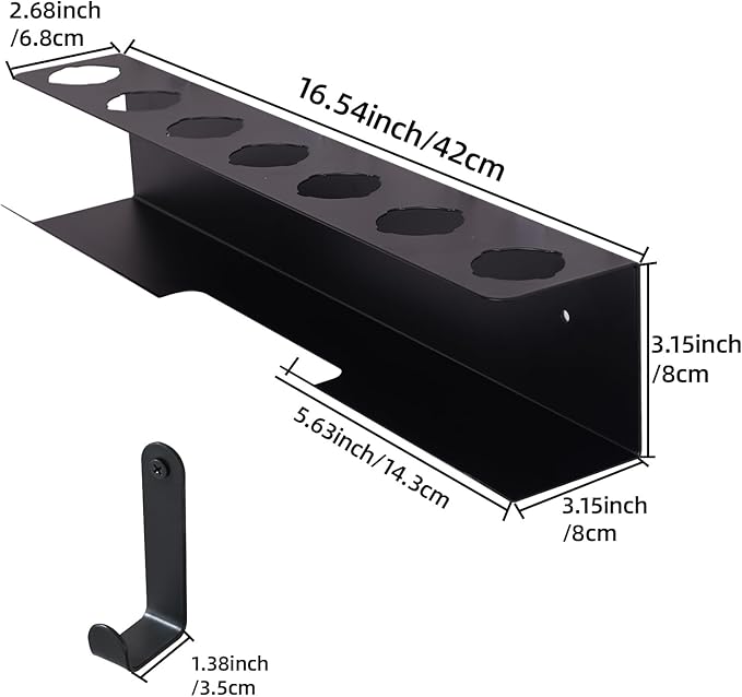 Curling Iron Holder, Flat Iron Holder Wall Mount, Stainless Steel Hair Tool Organizer Compatible with Dyson, Self-Adhesive Flat Iron Holdert for Bathroom,Black BANJEKT
