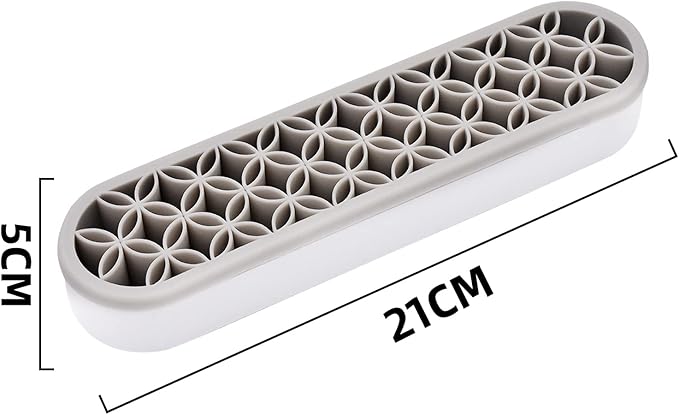 2 PCS Multi-Purpose Cosmetic Storage Box, Desktop Organizers Silicone Make Up Brush Storage Stand Desktop Storage Box for Brush,Eyeliner Pencil,Art Supplies, Painting Brush(Grey)