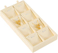Dark Blue Jewelry Display Tray Ring Necklace Earring Bangle Organizer Multifunctional Storage Case for Jewelry Showcase (Long 8 Grids Pendant Tray(beige))
