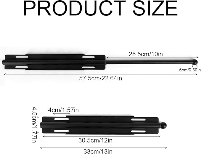 Valet Rod for Closet, Carbon Steel Extending Closet Valet Rod with 4 Hooks & Installation Hardware Heavy Duty Pull Out Hanger Bar Rack Accessories for Hanging Clothes Bathroom Laundry (Black)