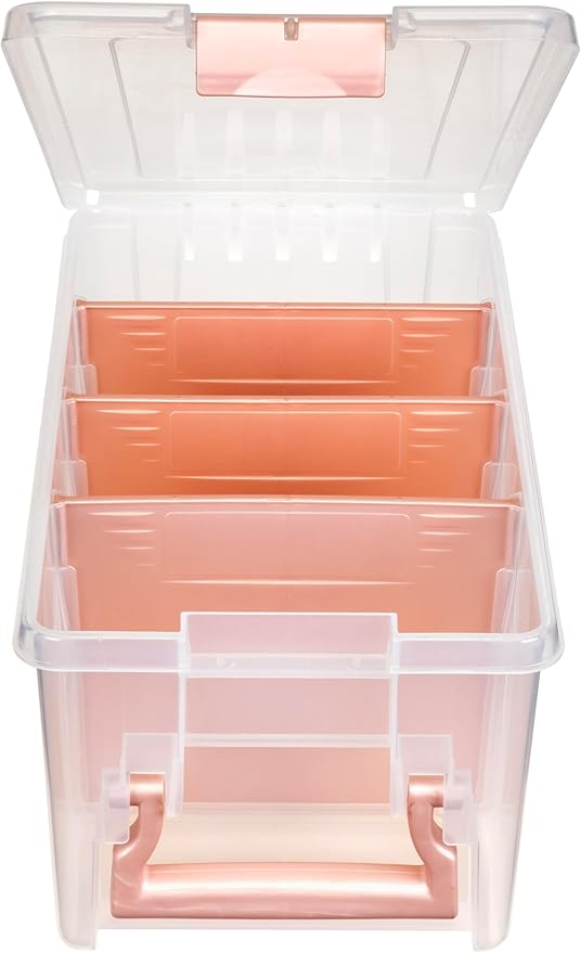 ArtBin Semi Satchel Portable Craft Organizer with 3 Dividers - Clear Plastic Storage Case for Art & Craft Supplies