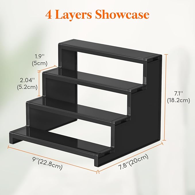 Lifewit Cologne Organizer for Men, 4 Tier Plastic Perfume Stand, Tool-free Assembly, Display Shelf for Fragrance, Aftershave, Skincare, Makeup for Vanity, Bedroom, Bathroom Storage, 9 Inch,2 Pcs