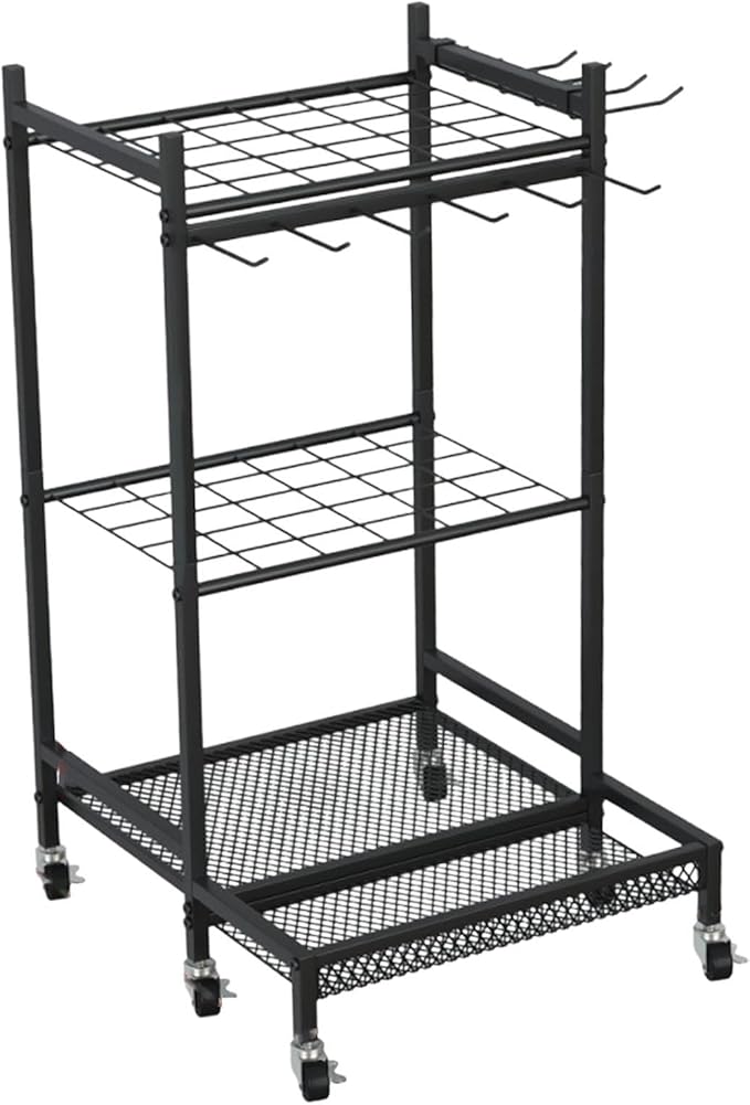 Garden Tool Organizer Garage Tools Organizer with Wheels for Simple Assembly for Shed Organization