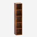 5 Cube Storage Organizer, 5 Tier Vertical Cube Bookcase Freestanding Storage Display Organizer for Home Office, Five Cubes Open Shelf Bookshelf (Retro Brown, 5 Cube)