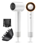 Hair Dryer, 150000 RPM High-Speed Blow Dryer with 500Million Negative Ions for Fast Drying, Lightweight & Thermo-Control, Hair Dryer with Diffuser and Nozzle, Ideal for Salon & Travel, White