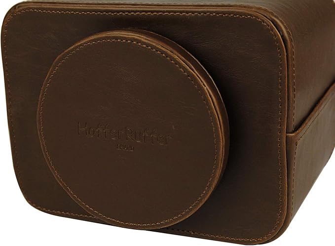 HofferRuffer Spinning Remote Control Holder, Remote Caddy, Spinning Remote Control Organizer, PU Leather (Classic Brown)