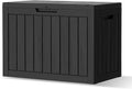 Outdoor Storage Box - Lockable Waterproof UV-Resistant Resin Deck Box for Patio Cushions, Garden Tools, Pool Accessories, Black/Grey, 45/180 Gallon (Black, 45 Gallon)