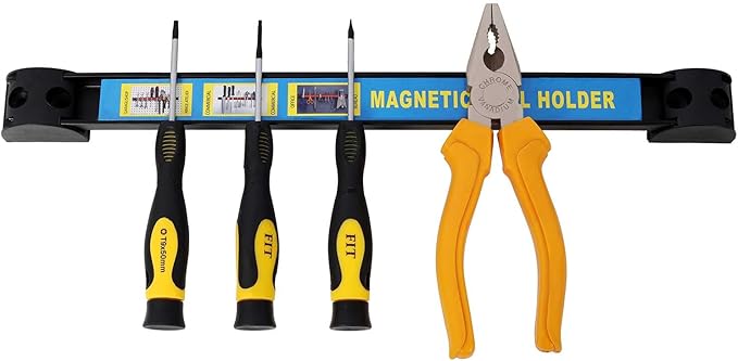 6-Pack Heavy Duty Magnetic Tool Bar Set – 2×12", 2×18", 2×24" Magnetic Tool Holder Strips with Mounting Screws, Expandable Magnetic Organizer Rack for Workshop, Garage, or Workbench