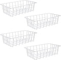 Orgneas Freezer Organizer Bins Metal Wire Storage Baskets for Upright Refrigerator Chest Freezer, Kitchen Pantry Storage and Organization for Fruit Vegetable Soda Cans Toys and Snacks, Set of 4