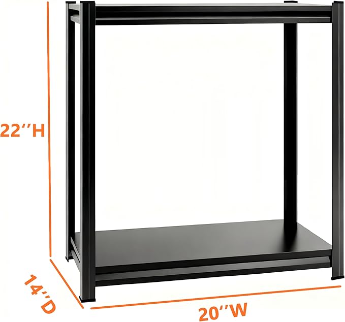 2-Tier End Table, Sofa Side Table for Small Space with Storage Shelf, Couch Table & Nightstand for Living Room, Bedroom, Office,22''H×20''W×14''D