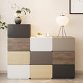 Modular Stackable Drawers, Modern Nightstand Modular Storage Bins - Storage Cabinet, Bedside Table, Sofa End Table for Living Room Hallway Entryway White Small Set 1