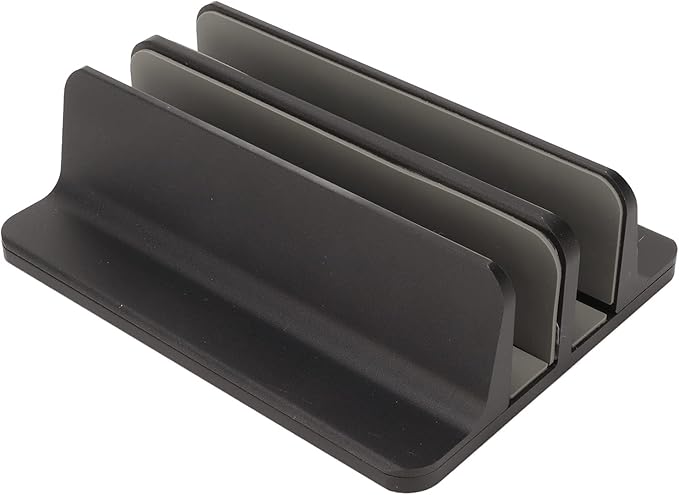 Pssopp Laptop Stand, Aluminum Alloy Vertical Holder with Silicone Protective Pad for Computers and Tablets, Ideal for Home Office and Students