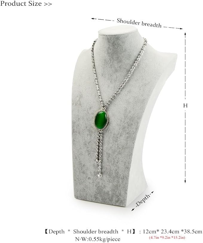 Oirlv Velvet 3-Dimensional Jewelry Stand Necklace Pendant Chain Jewelry Bust Display Holder (H15.16)
