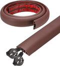 HARFINGTON 4ft Cord Cover Floor W0.6 x H0.33 Inner Channel PVC Hide Extension Cable Floor Wire Hider Wire Covers Protector for Prevent Cable Trips Cables Management, Coffee