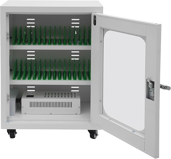 Cell Phone Charging Stations 30 Device Mobile Storage Cart with Wheels & Lock, Rechargeable Mobile Phones Charging Cabinet, Secure Phone Cabinet, for Classroom Office