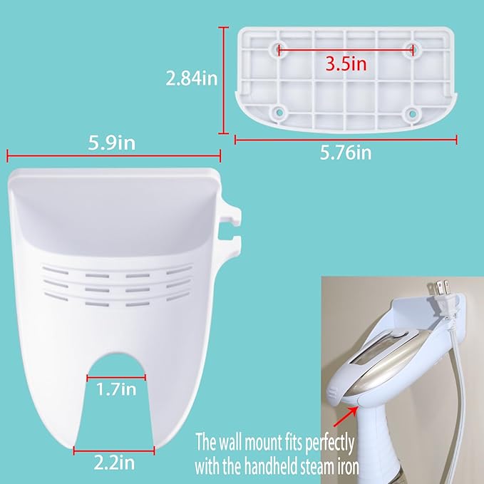 Ironing Board Hanger Wall Mount for Clothes for Conair Handheld Garment Steamer，for Laundry Rooms Storage Organizer,Garment Steamer Stand Compatible with Conair GS59X、GS59B Models (Black)