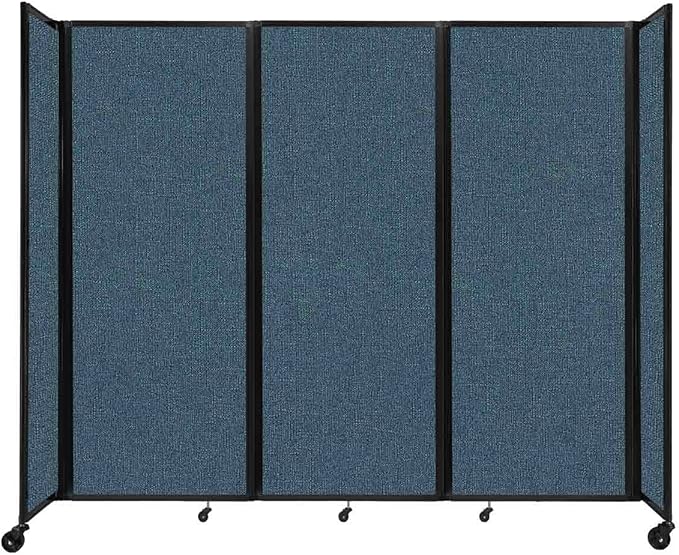 Versare Room Divider 360 Portable Wall Partition | Folding Panels | Large Freestanding Divider | Locking Wheels | Temporary Room Separator
