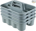 Plastic Cleaning Supplies Caddy with Handle, 4 Pack Storage Caddy, Gray