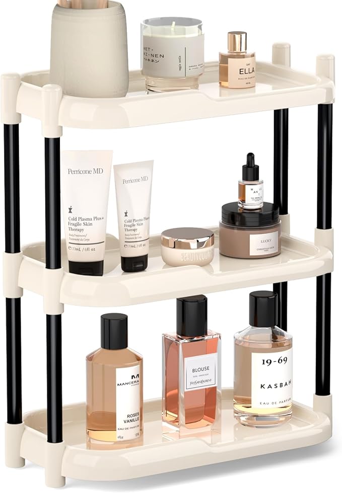 MARTY Bathroom Counter Organizer 3 Tier Makeup Organizer Countertop for Vanity Skincare Perfume Cosmetic Holder Spice Rack Storage Shelf for Bathroom Dresser Kitchen Coffee